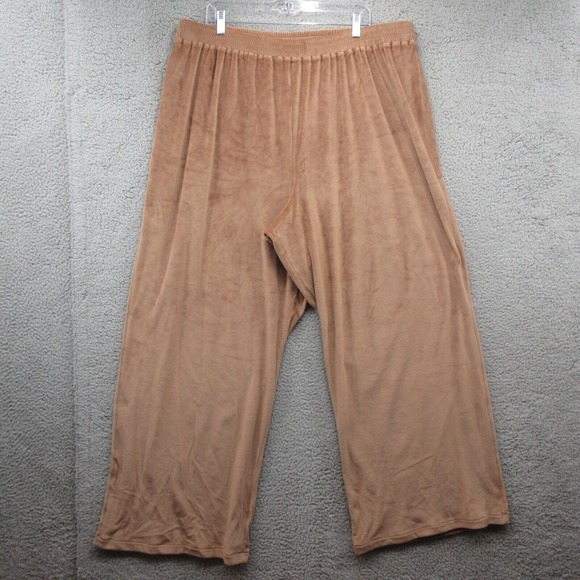 Skims Velour Wide Leg Sweatpants Womens 3XL Brown Loungewear Cozy - Picture 1 of 8